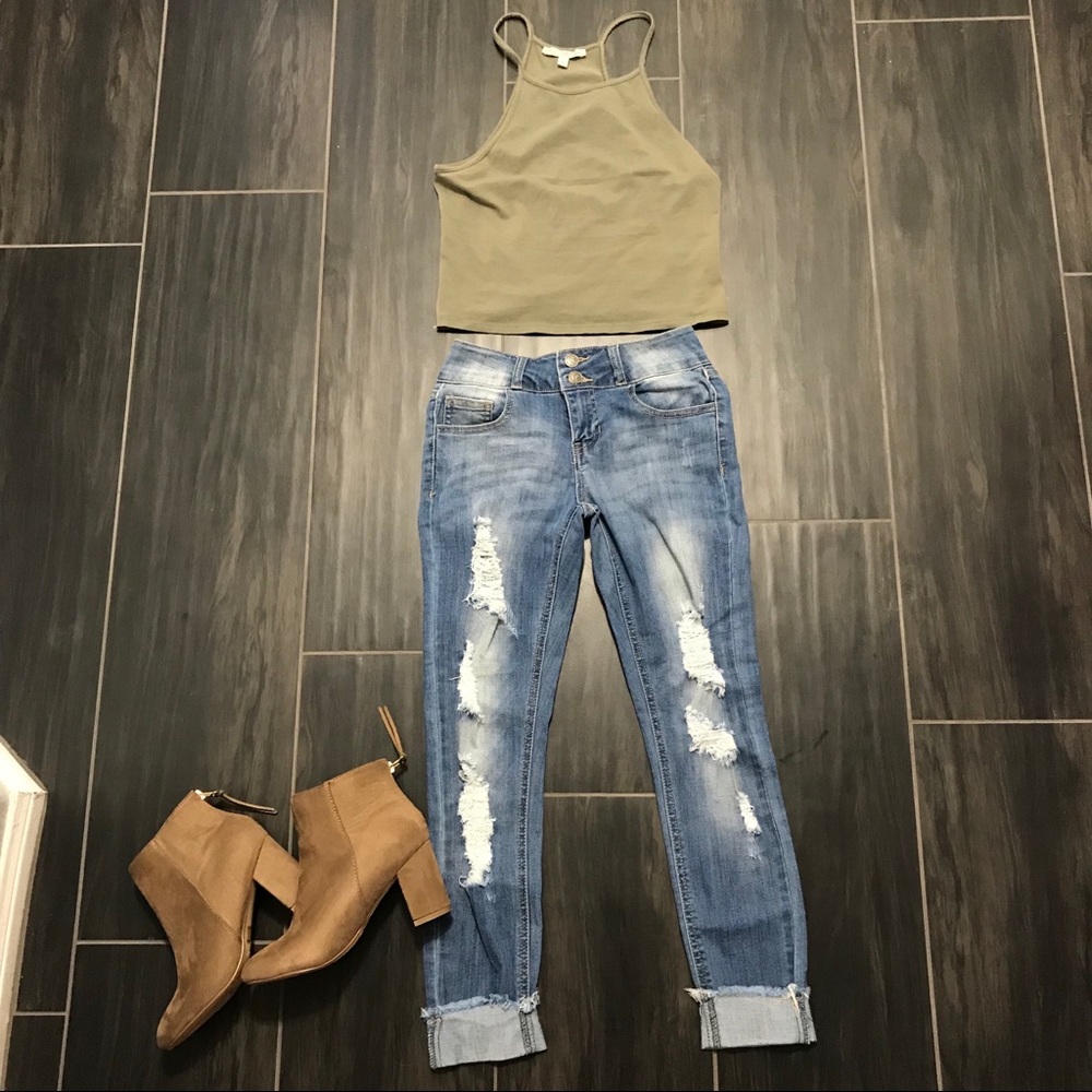 Medium Wash Ripped Jeans - Picture 5 of 6